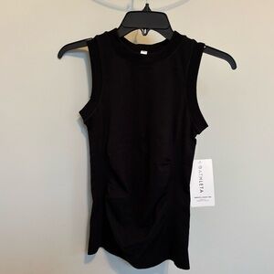 Athleta Black Sleeveless Women’s Ruched Top